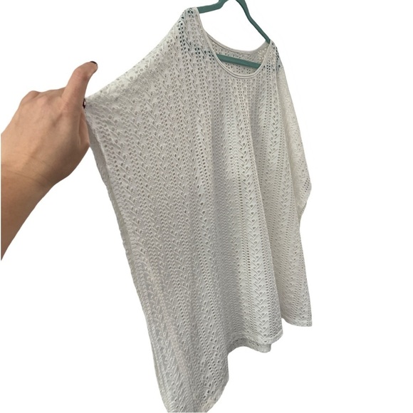 Women’s White Swim Batwing Cover Up Top - Picture 2 of 7